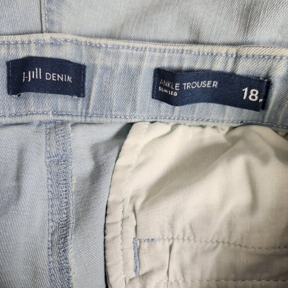 J. Jill 18P Petite Jeans Slim-Leg Ankle Stretch Light Wash - Picture 5 of 7